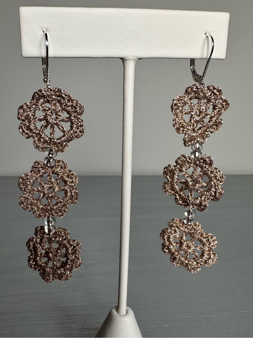 Handmade Crochet Floral Earrings